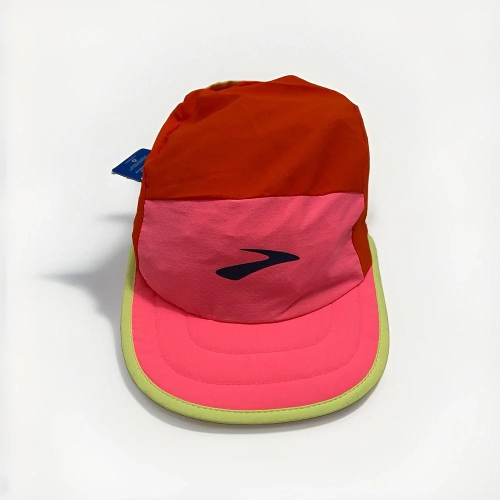 Brooks Lightweight Packable Running Hat – Cherry Tomato / Neo Pink – NWT